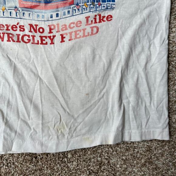 Vintage 80s MLB Chicago Cubs Wrigley Field Ringer Shirt - Picture 2 of 7